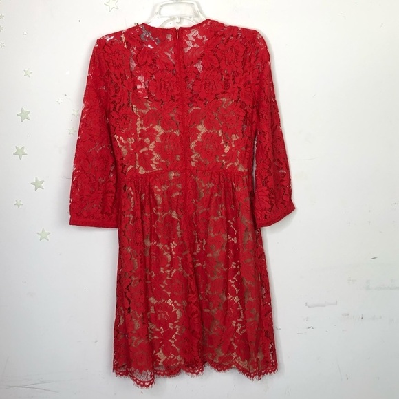 Mare Mare By Anthropologie Persephone red lace mini dress - Picture 5 of 7